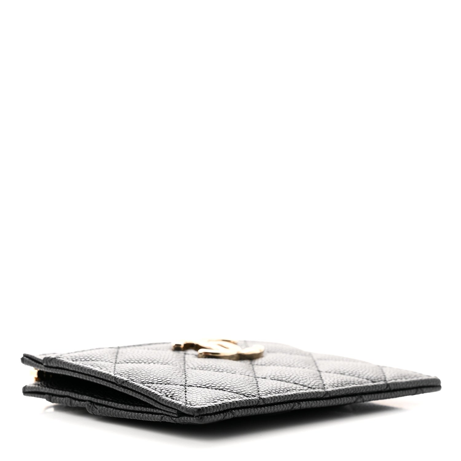 Chanel Caviar Quilted CC Zip Card Holder Black 4 of 8