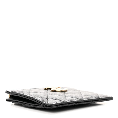 Chanel Caviar Quilted CC Zip Card Holder Black 4 of 8