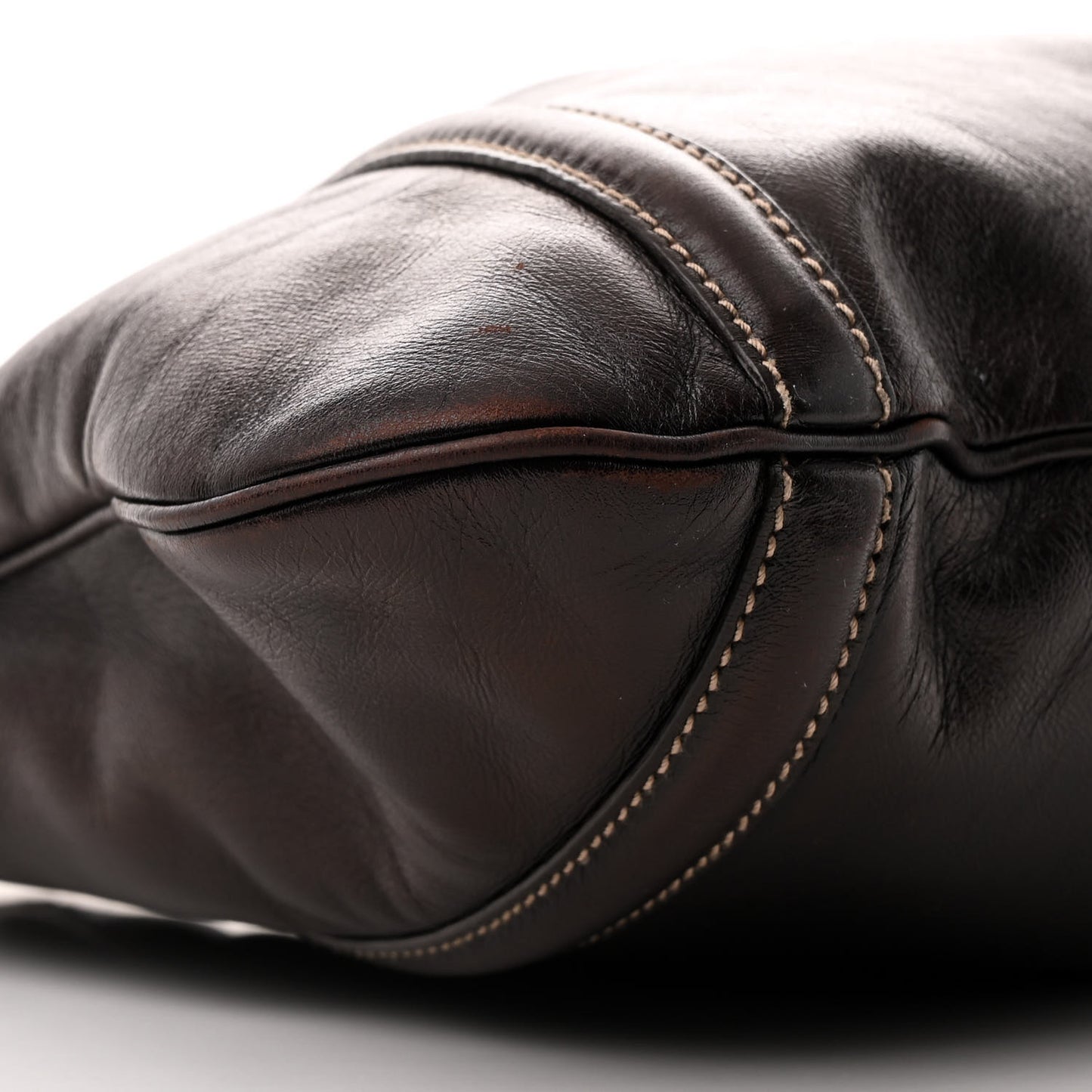 Calfskin Medium Britt Tote Dark Brown