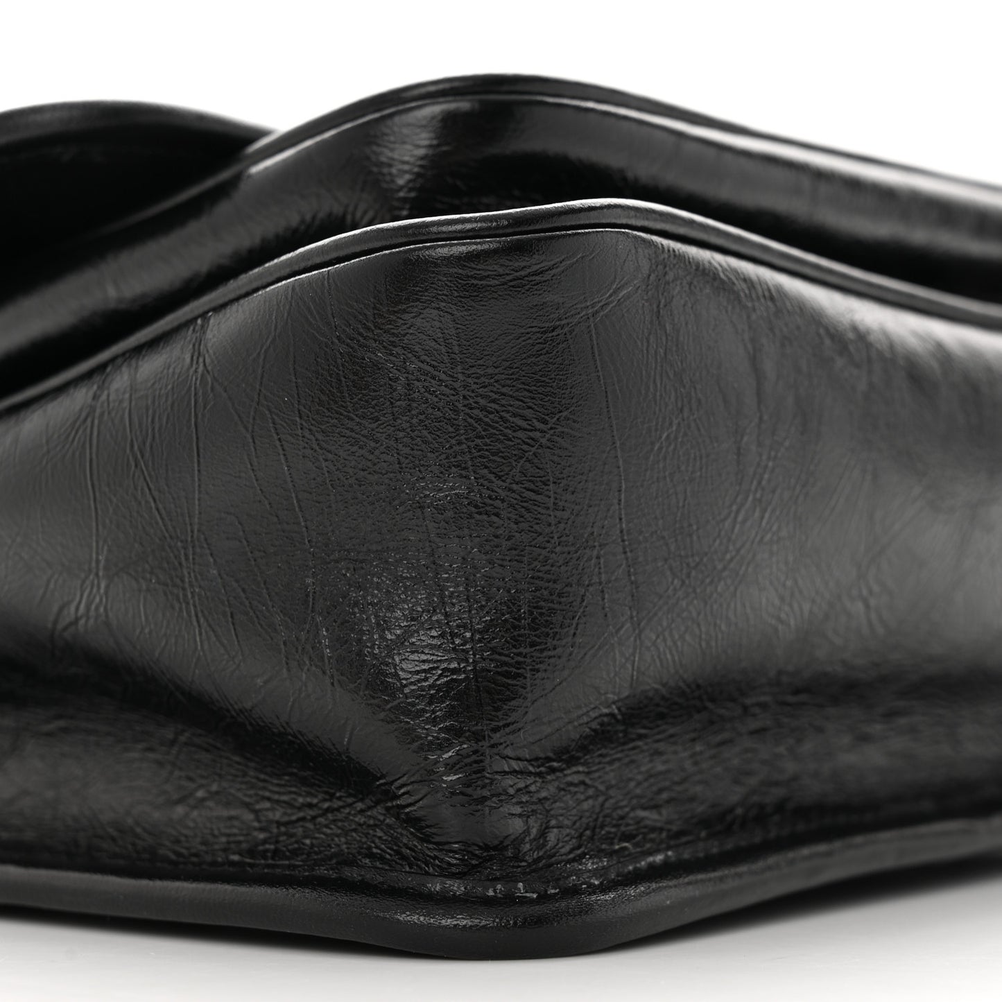 Crinkled Calfskin Matelasse Monogram Baby Niki Chain Satchel Black