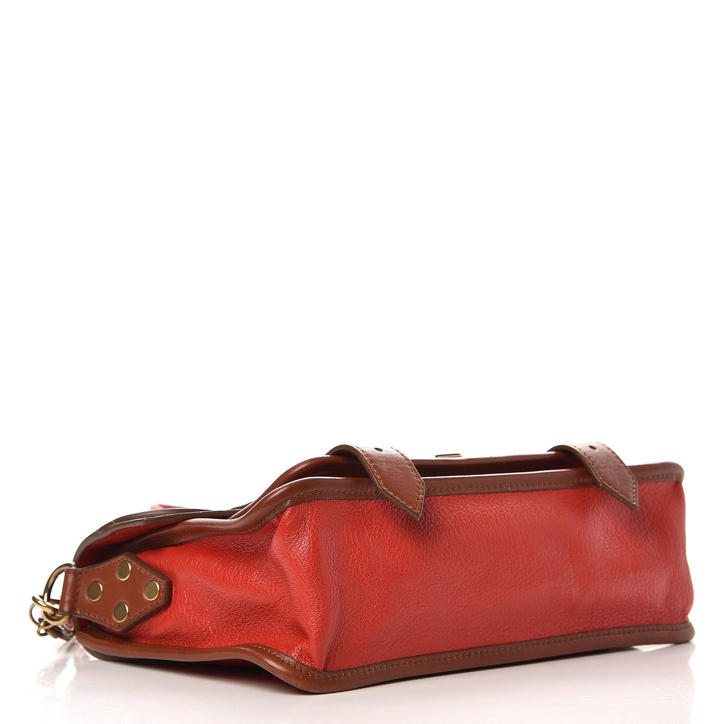 Goatskin Calfskin Tiny Preppy PS1 Satchel Mandarin Red