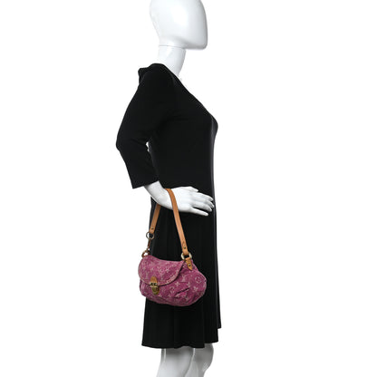 Louis Vuitton Monogram Denim Mini Pleaty Fuchsia 2 of 8