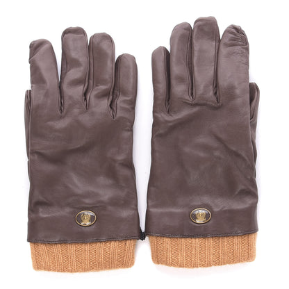 Gucci Nappa Cashmere Neo Tiger Gloves 9 Brown 1 of 5