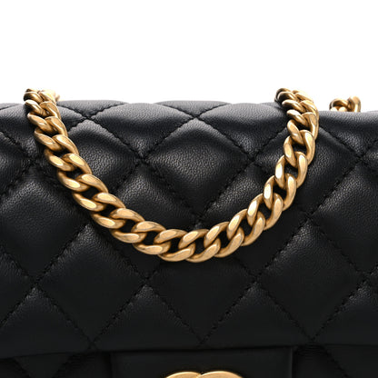 Chanel Lambskin Quilted Mini Rectangular Sweet Camellia Flap  Black 7 of 10