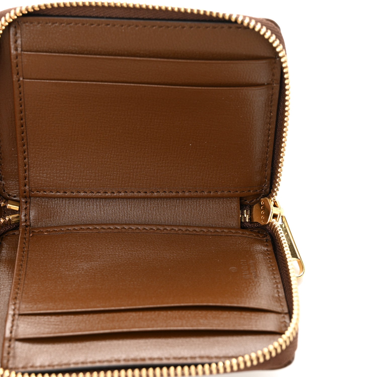 Gucci GG Supreme Monogram Azalea Calfskin Retro Interlocking G Compact Wallet Dark Brown 5 of 6