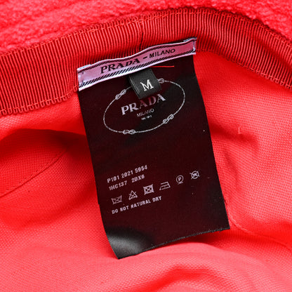 Prada Terry Cloth Metal Triangle Logo Womens Bucket Hat M Ibisco 8 of 8