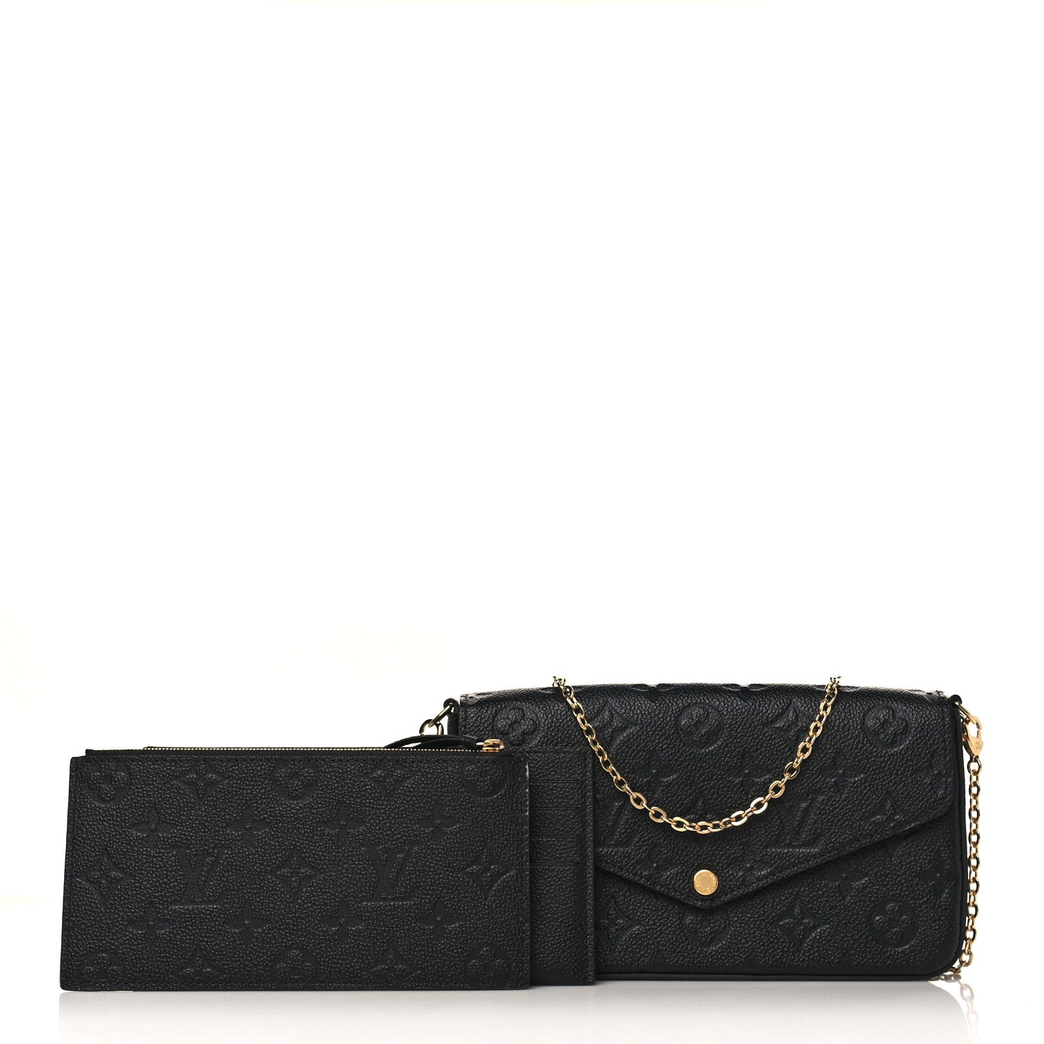Louis Vuitton Empreinte Pochette Felicie Chain Wallet Black 1 of 11