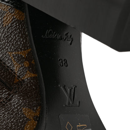 Louis Vuitton Patent Calfskin Monogram Star Trail Ankle Boots 38 Black 8 of 9