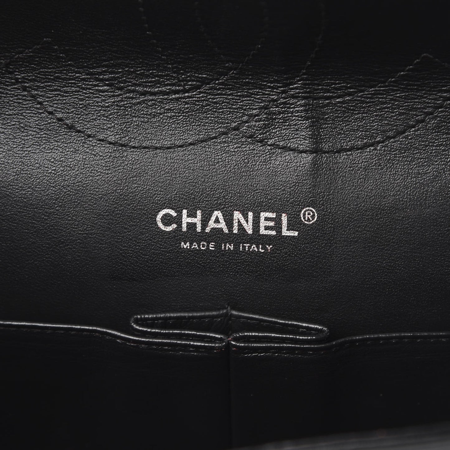 Patent Quilted Jumbo Double Flap Black