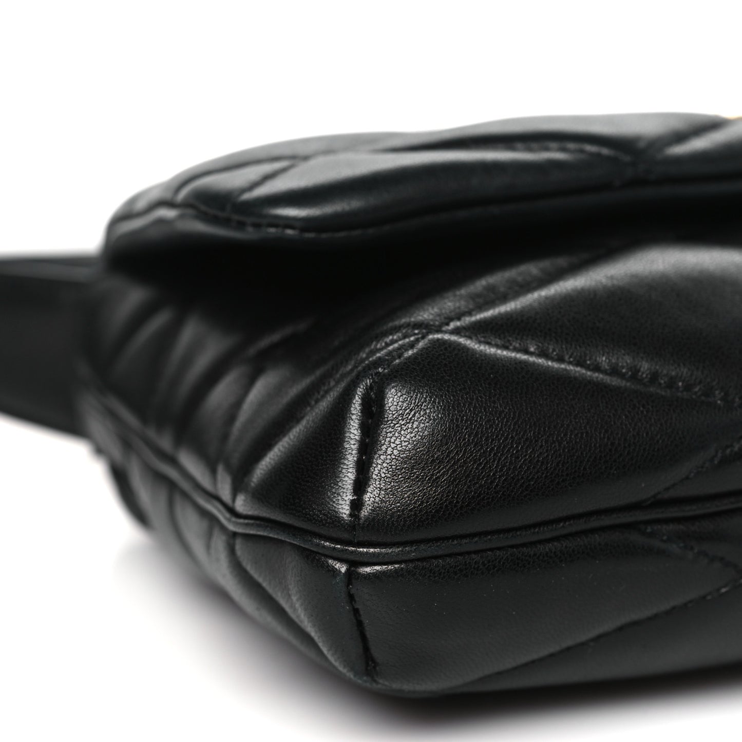 SAINT LAURENT Lambskin Quilted Le 57 Diamond Shoulder Bag Black