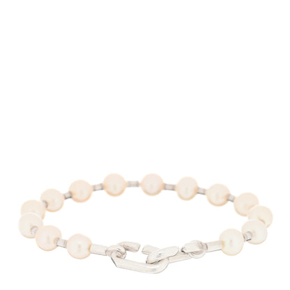 Tiffany Sterling Silver Pearl 5-6mm HardWear Bracelet 2 of 3