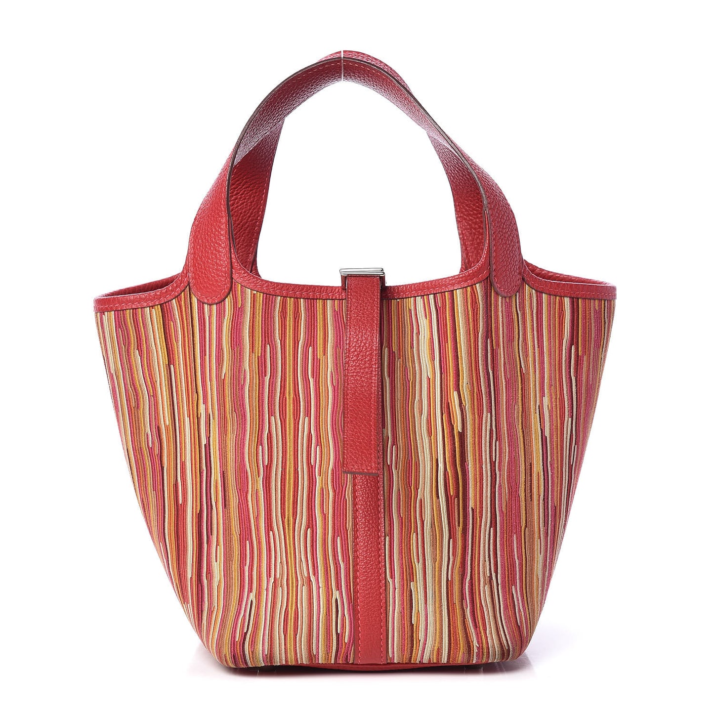 Taurillon Clemence Vibrato Picotin 18 PM Rouge Casaque