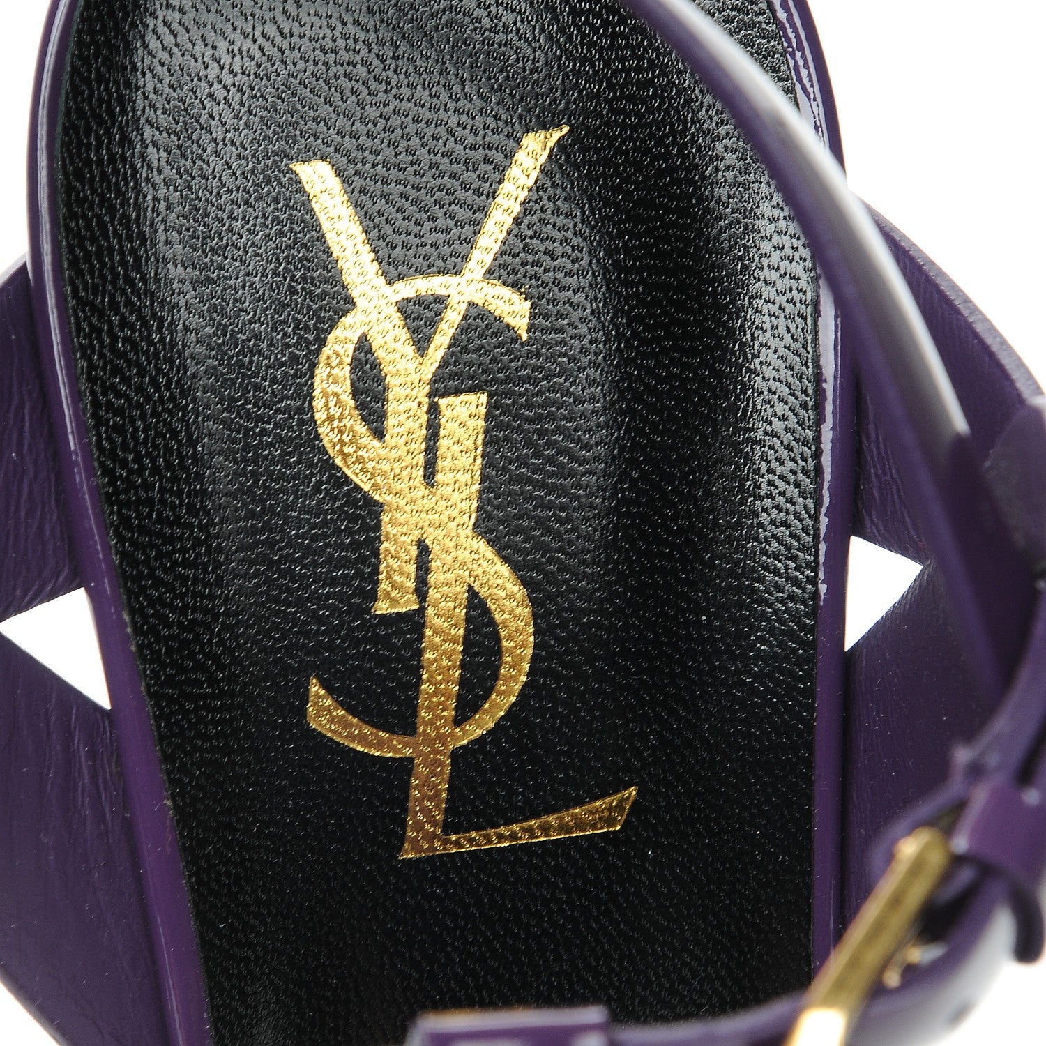 Saint Laurent Patent Tribute 105 Platform Sandals 37.5 Purple 7 of 8