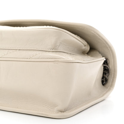 Saint Laurent Crinkled Calfskin Matelasse Monogram Baby Niki Chain Satchel Ivory 10 of 10