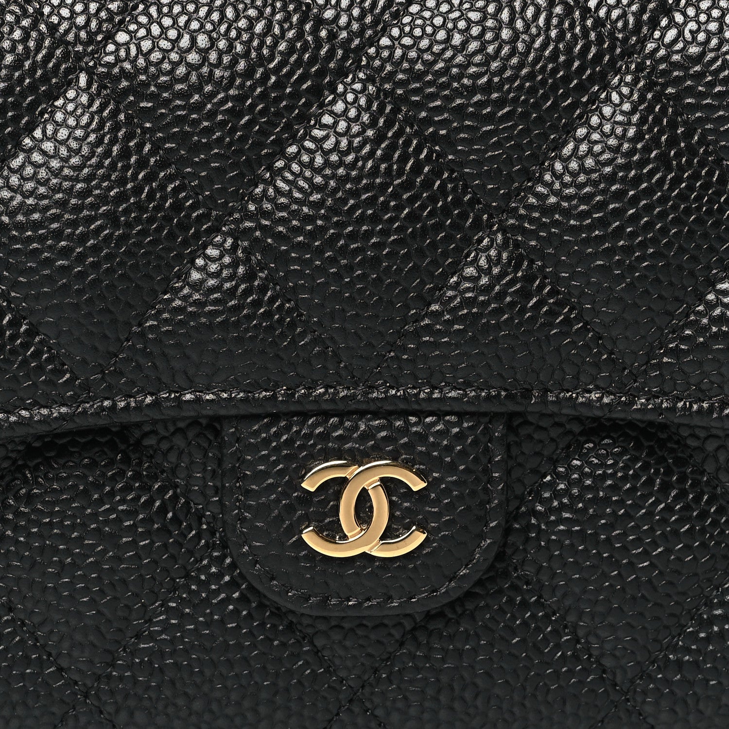 Chanel Caviar Quilted Large Gusset Flap Wallet Black 9 of 10