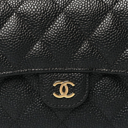 Chanel Caviar Quilted Large Gusset Flap Wallet Black 9 of 10