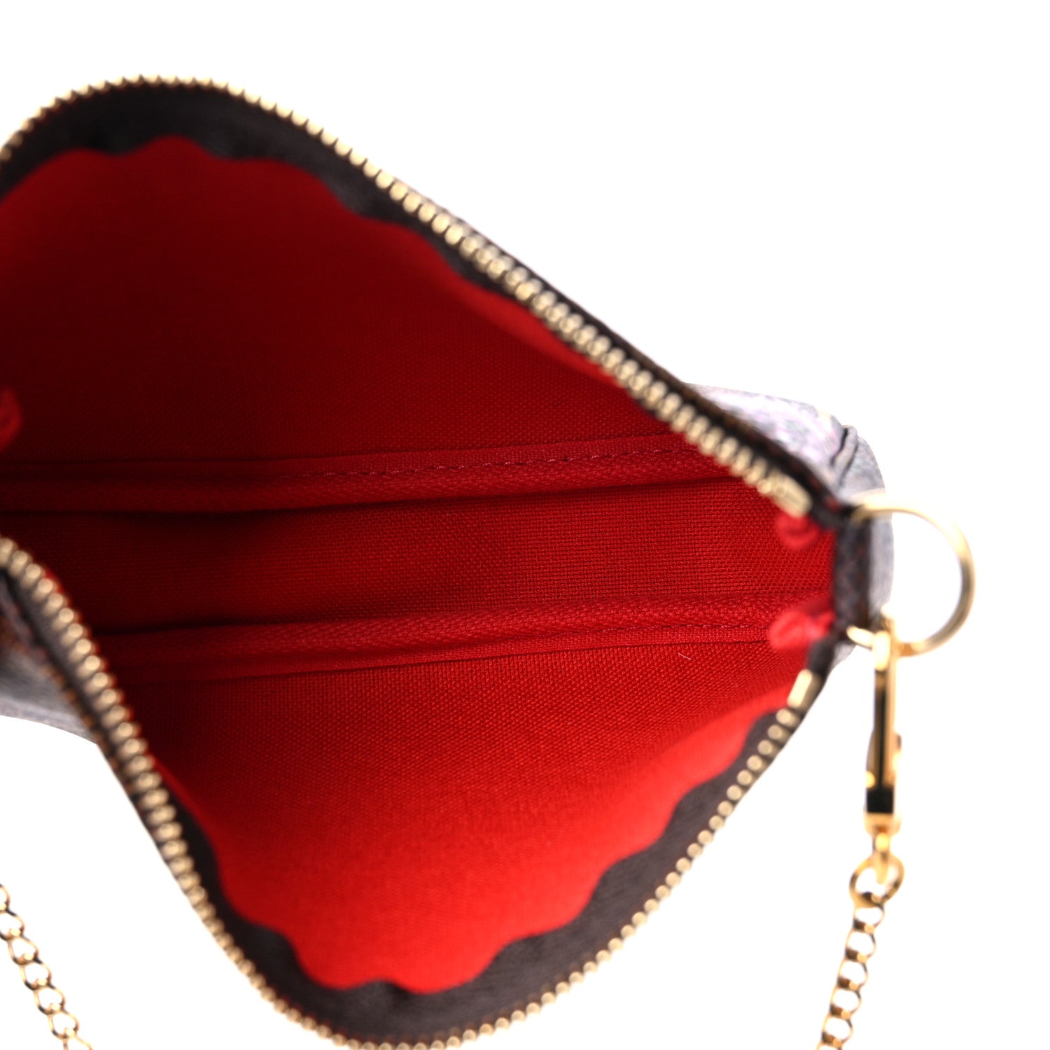 Louis Vuitton Damier Ebene 2019 Christmas Animation Mini Pochette Accessories Red 5 of 10