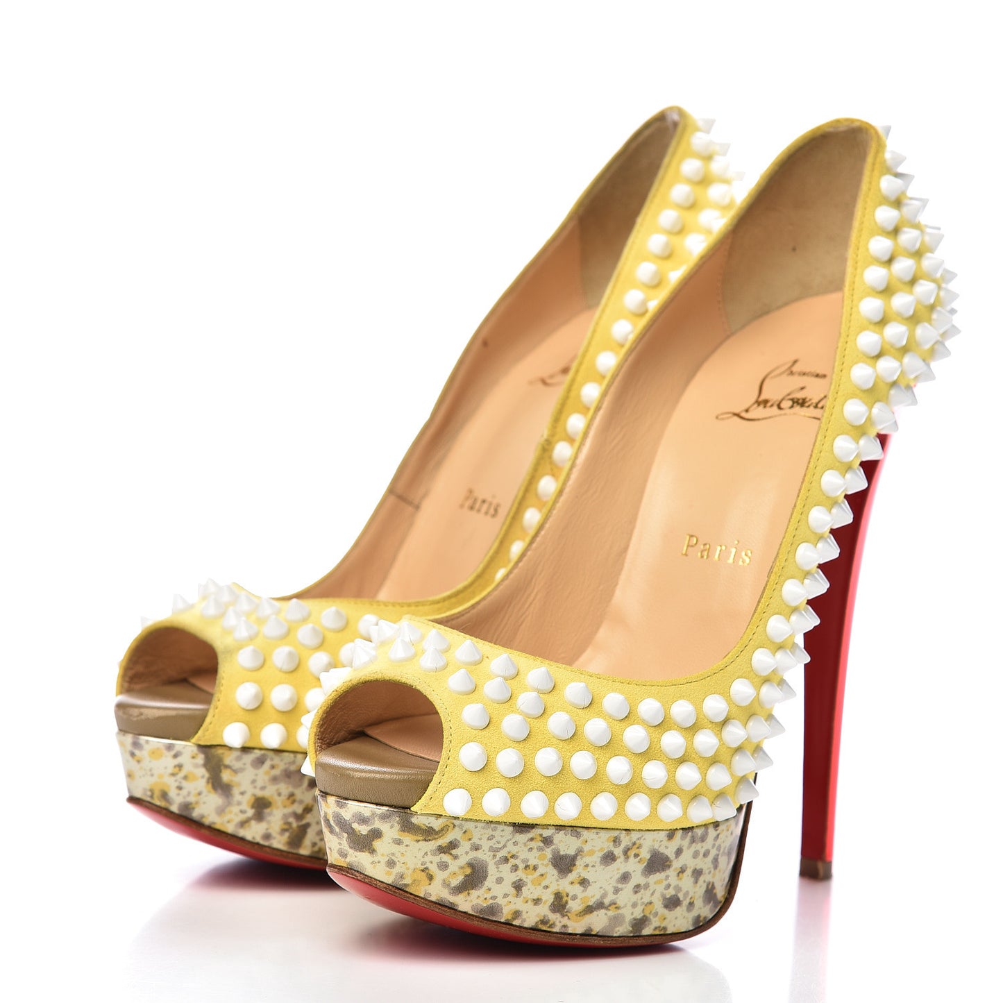Veau Velours Lady Peep Spikes 150 Pumps 37 Sun