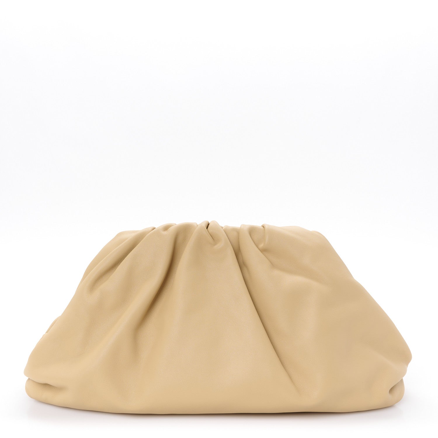 Bottega Veneta Smooth Butter Calf The Pouch Oversized Clutch Almond 1 of 11