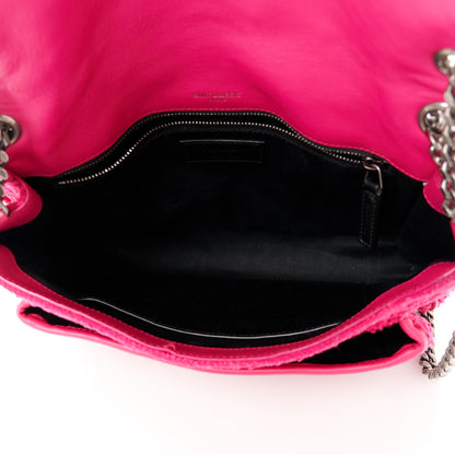 Saint Laurent Boucle Tweed Monogram Medium Niki Chain Satchel Pink 5 of 12