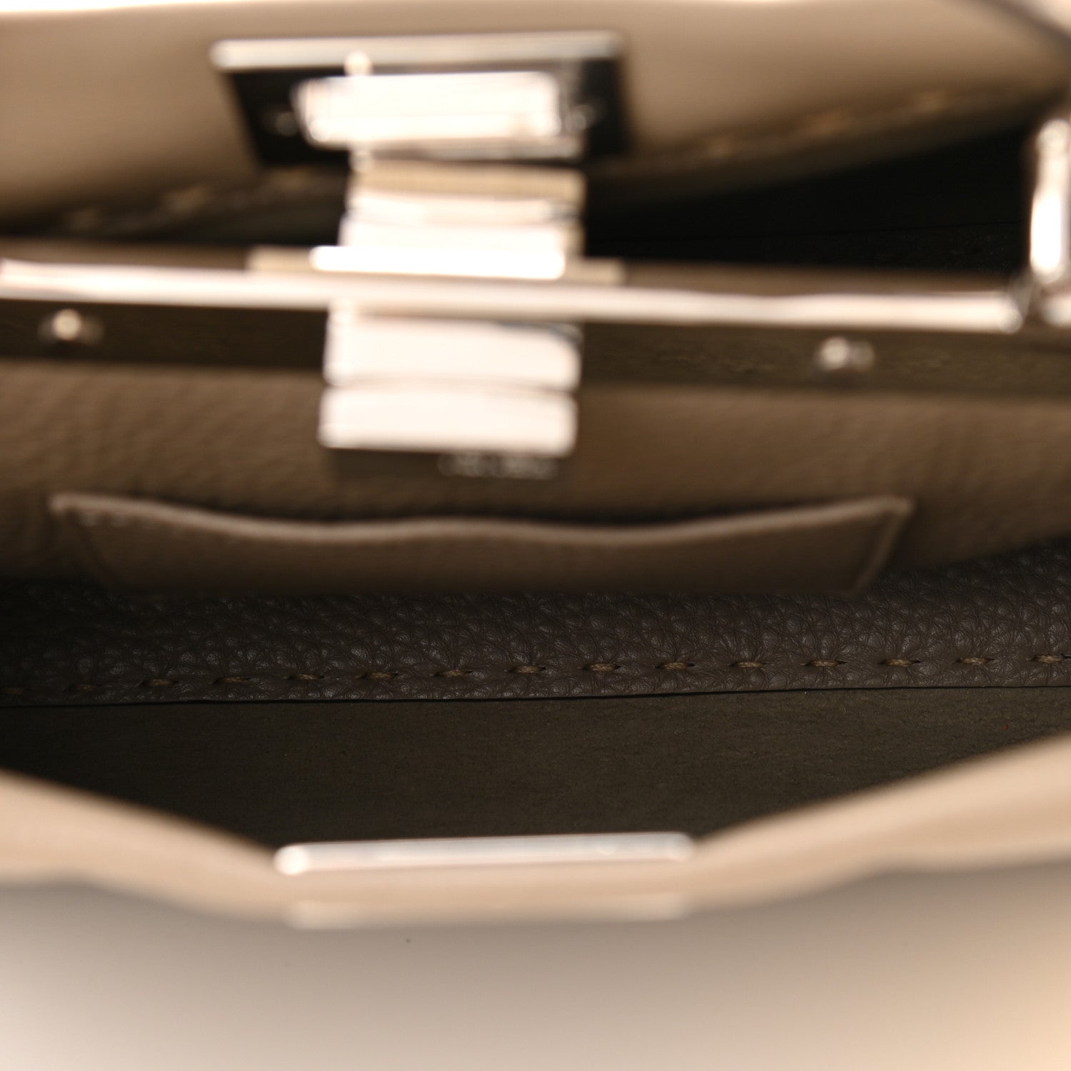 Fendi Cuoio Romano Snakeskin Selleria Mini Peekaboo Iconic Satchel Corda White 6 of 11