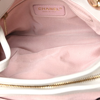 Chanel Calfskin Stitched Large Chevron Chic Shopping Bag White 5 of 12