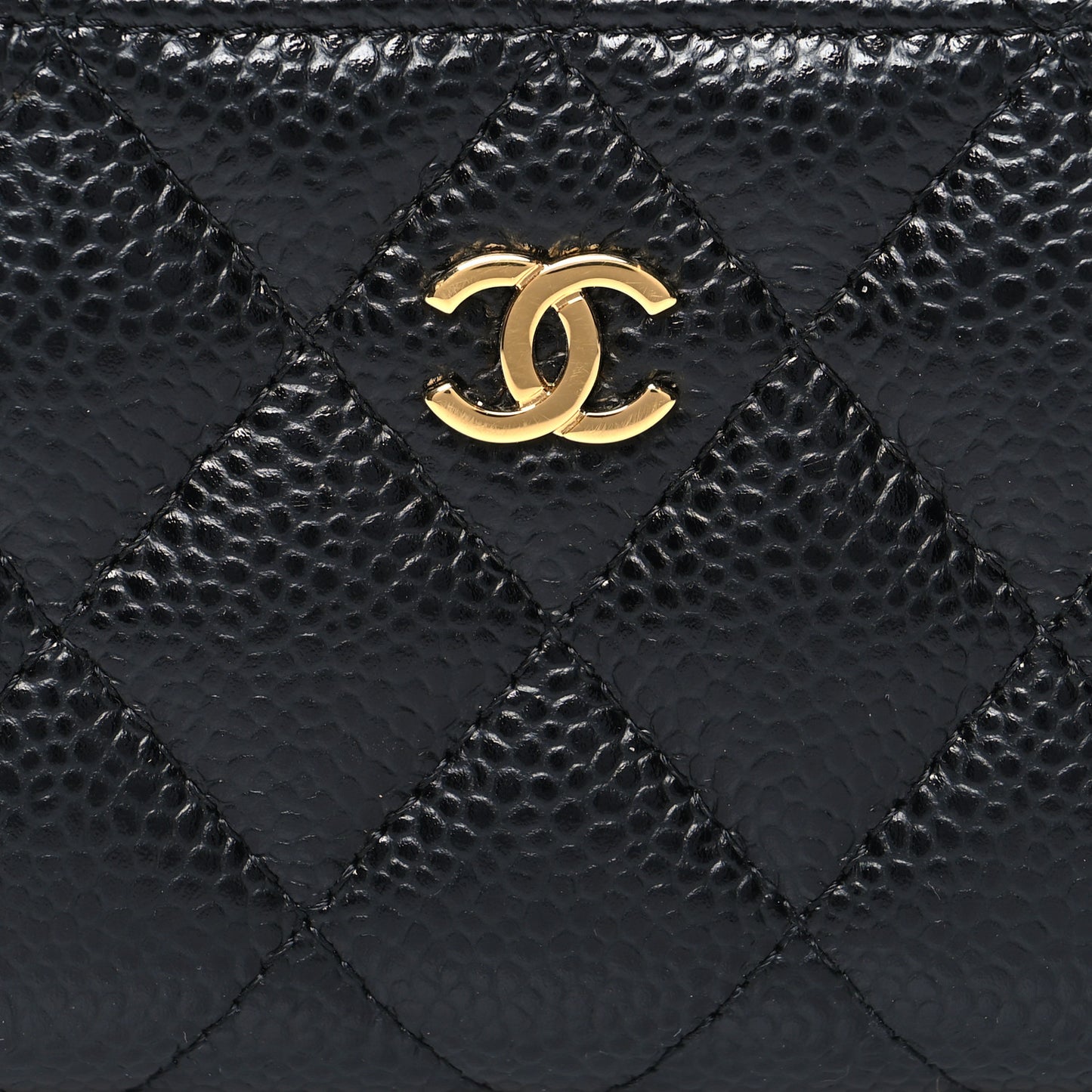 Caviar Quilted Zip Coin Purse Black