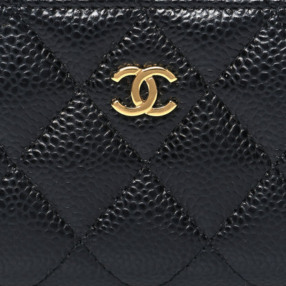 Chanel Caviar Quilted Zip Coin Purse Black 8 of 12
