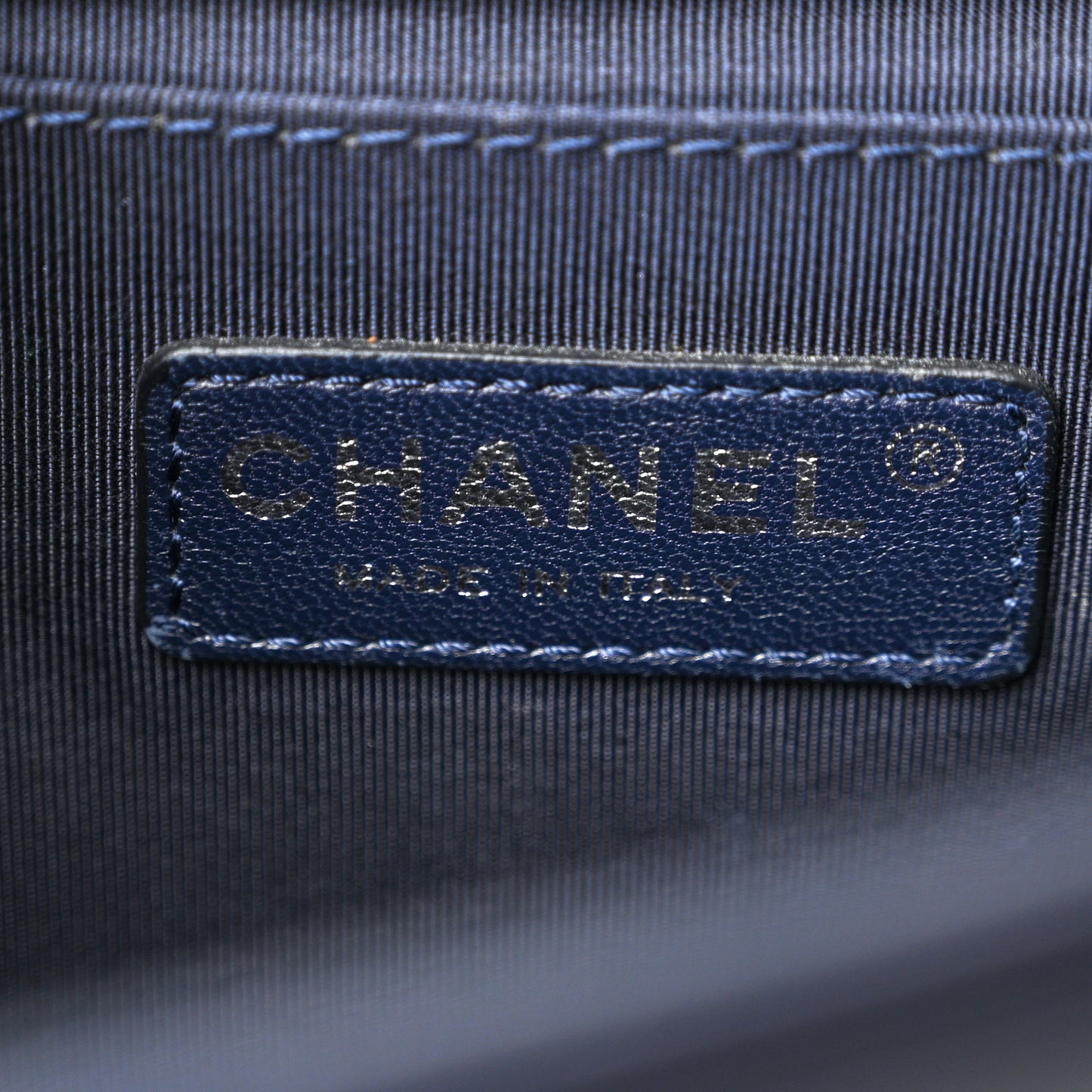 Lambskin Quilted Medium Boy Flap Navy