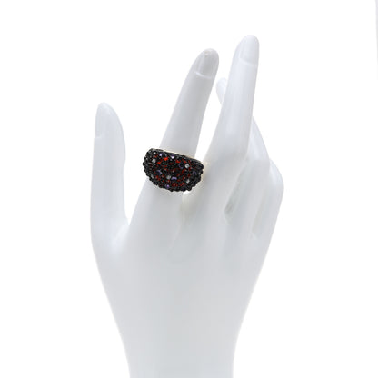 David Yurman 18K Yellow Gold Sterling Silver Diamond Spessartine Garnet Amethyst Osetra Cable Ring 57 8 2 of 6