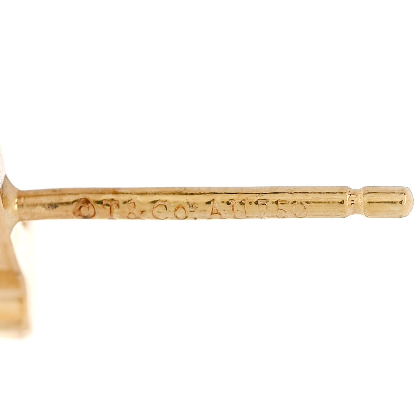 18K Yellow Gold T Smile Stud Earrings