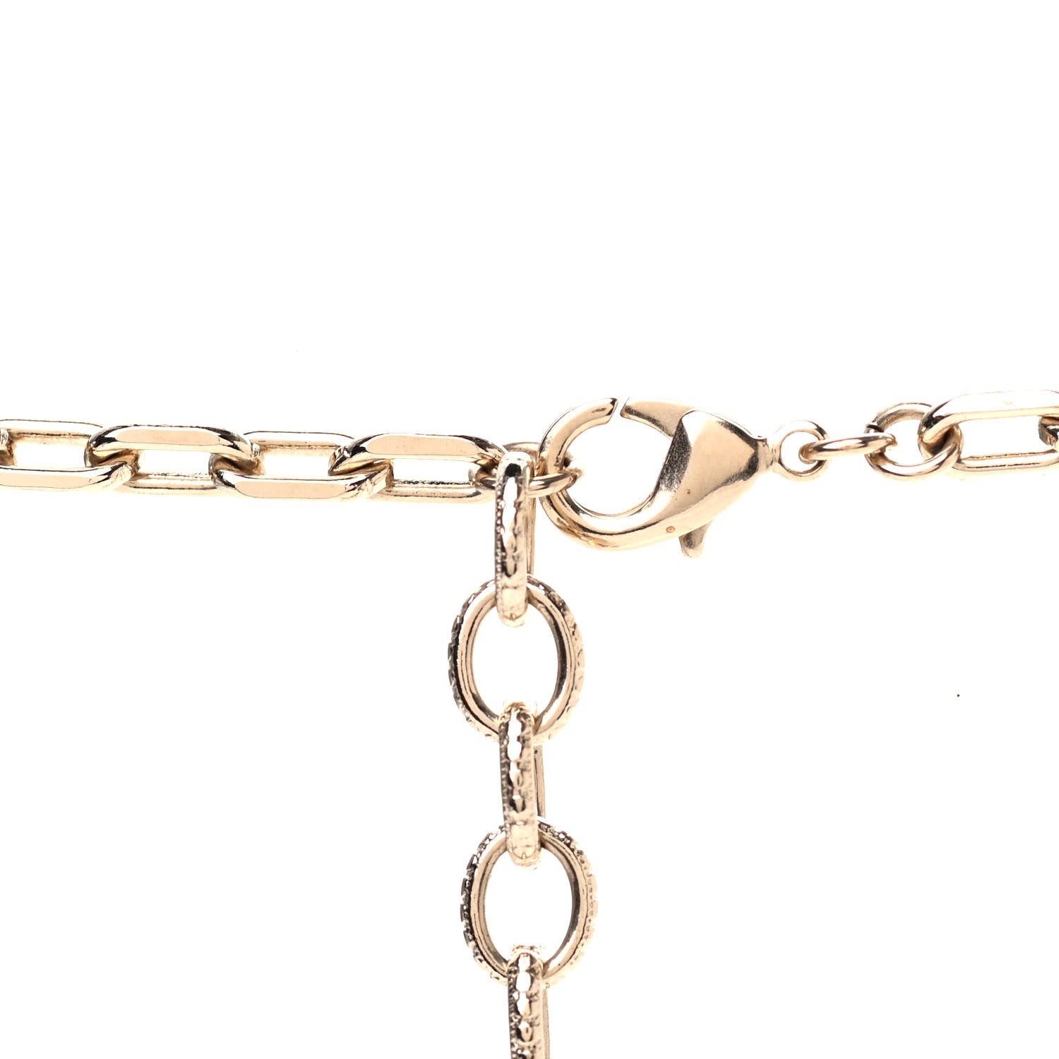 Chanel Beaded Star CC Long Necklace Green Gold 5 of 7