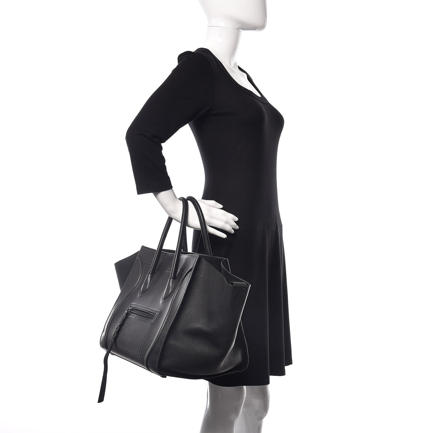 Supple Calfskin Medium Phantom Luggage Black