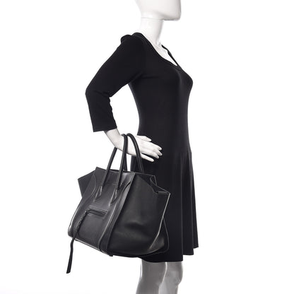 Celine Supple Calfskin Medium Phantom Luggage Black 2 of 22