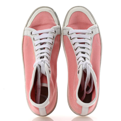 Saint Laurent Canvas Elba Court Classic SL/39 Mid Top Sneakers 35.5 Pink White 2 of 11