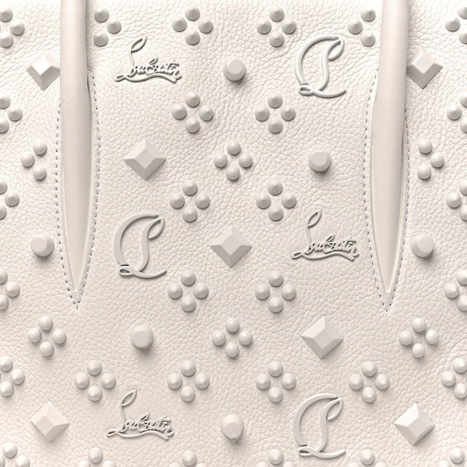 Christian Louboutin Calfskin Spikes Loubinthesky Medium Paloma Bianco 8 of 11