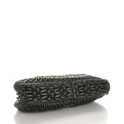 Miu Miu Nappa Matelasse Crystal Flap Clutch Black 4 of 7