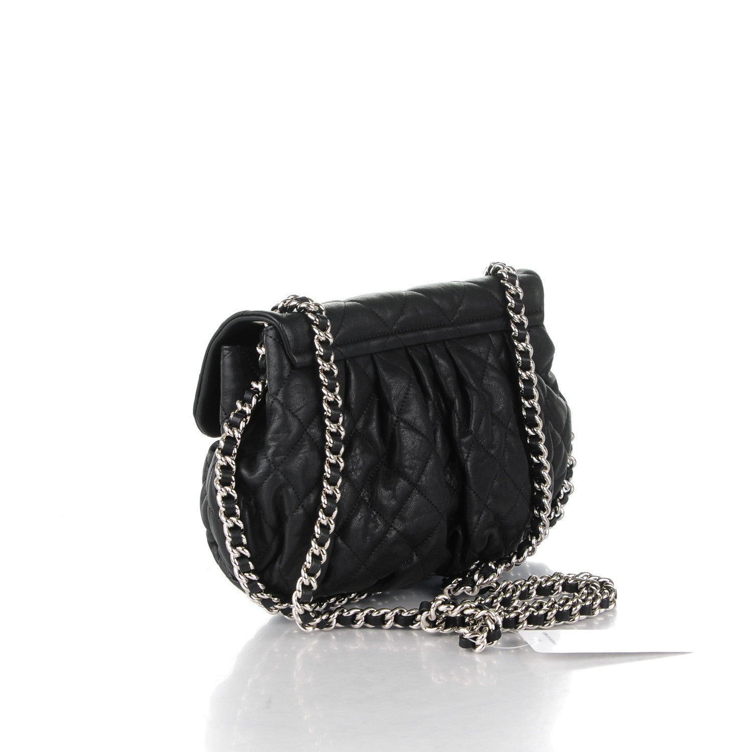Chanel Washed Lambskin Quilted Medium Chain Around Messenger Black 3 of 7