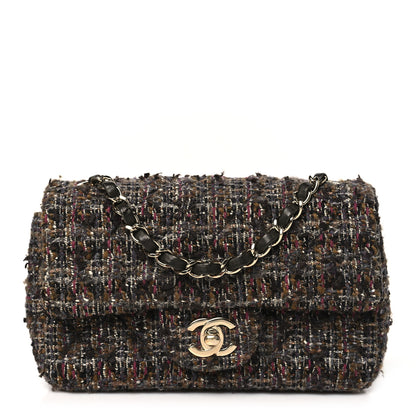 Chanel Tweed Quilted Mini Rectangular Flap Brown 1 of 10
