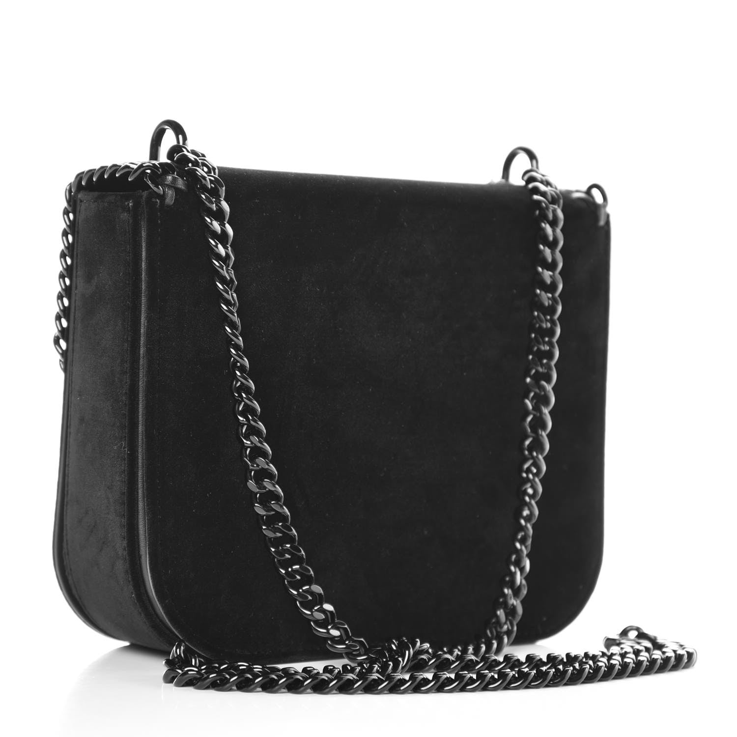 Stella McCartney Velvet Effect Medium Falabella Box Shoulder Bag Black 3 of 9