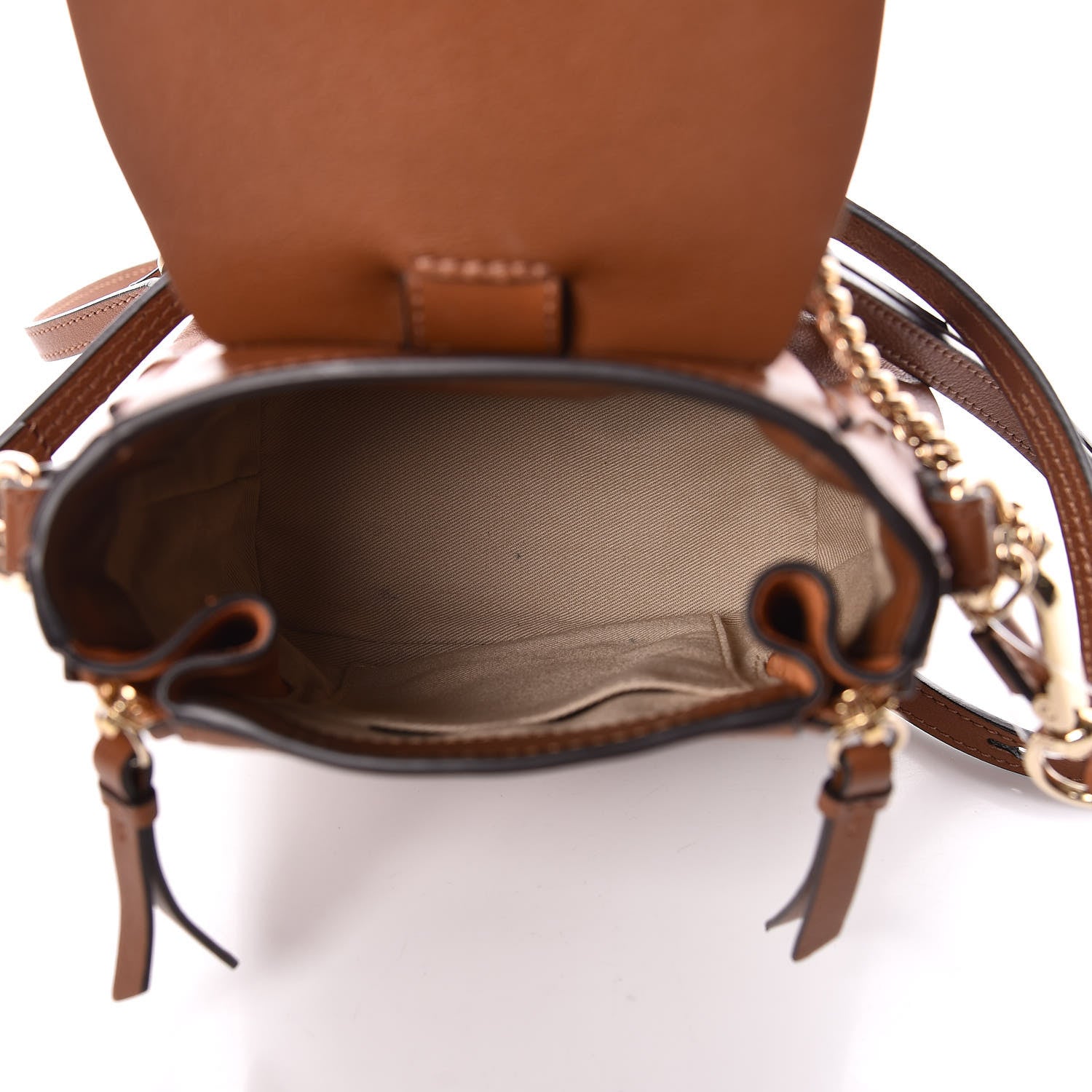 Chloe Suede Calfskin Mini Faye Backpack Tan 6 of 10