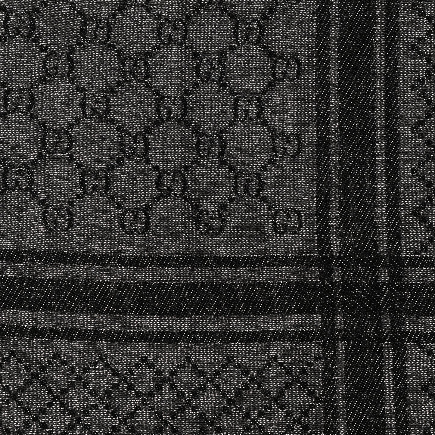 Wool Silk Lurex Diamante Monogram Shawl Grey