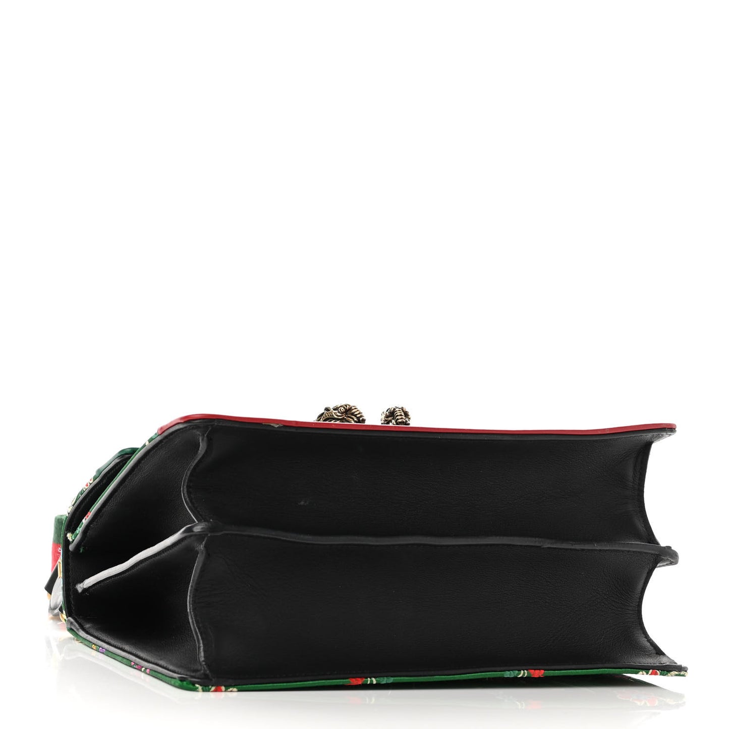 Jacquard Bamboo Web Floral Medium Dionysus Top Handle Bag Green Red