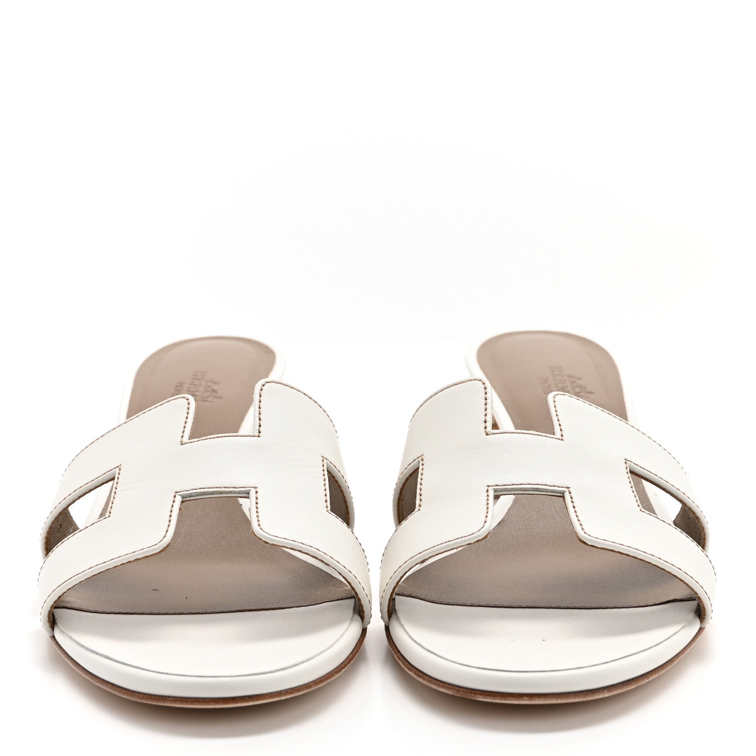 Hermes Calfskin Oasis Sandals 38 White 2 of 9