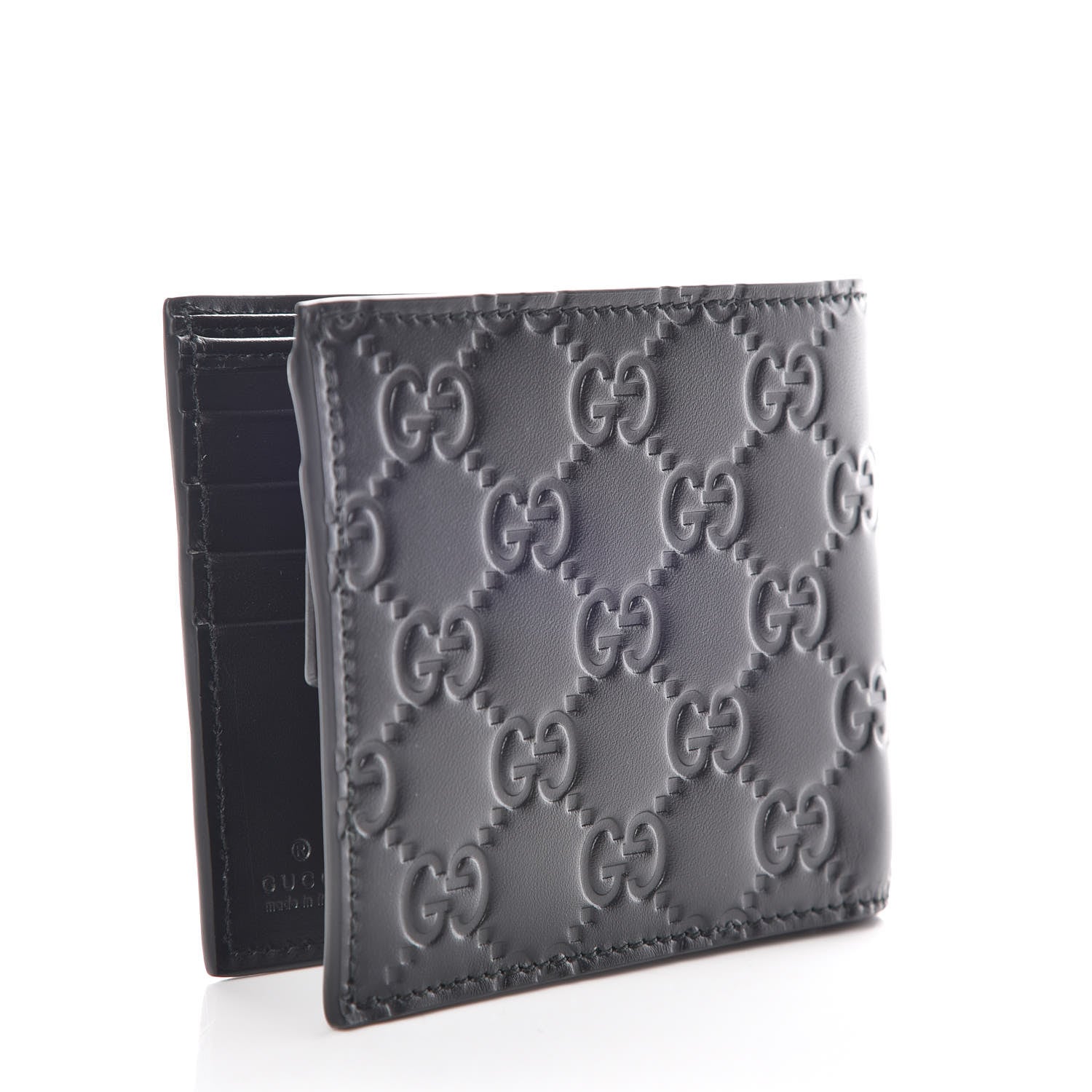 Gucci Guccissima Signature Dorian Bi-Fold Wallet Black 3 of 8