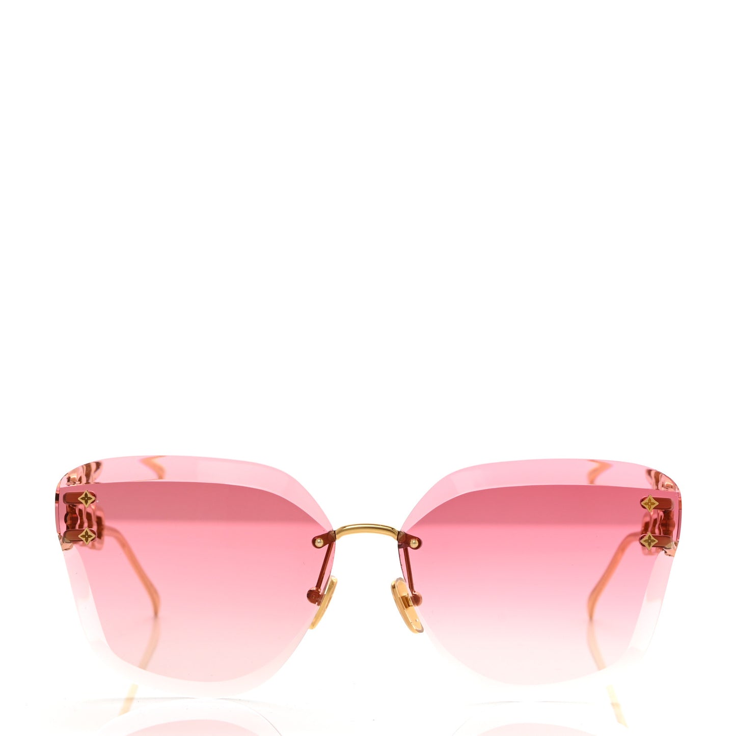 Metal Rimless LV Jewel Cat Eye Sunglasses Z1626U Pink Gold
