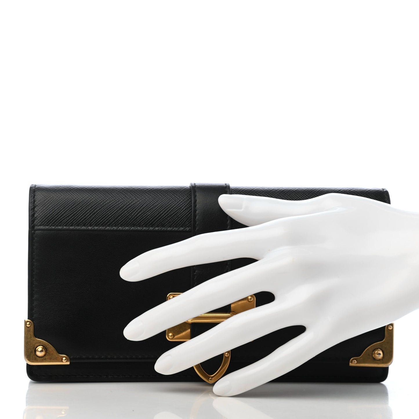 City Calfskin Saffiano Cahier Pochette Black