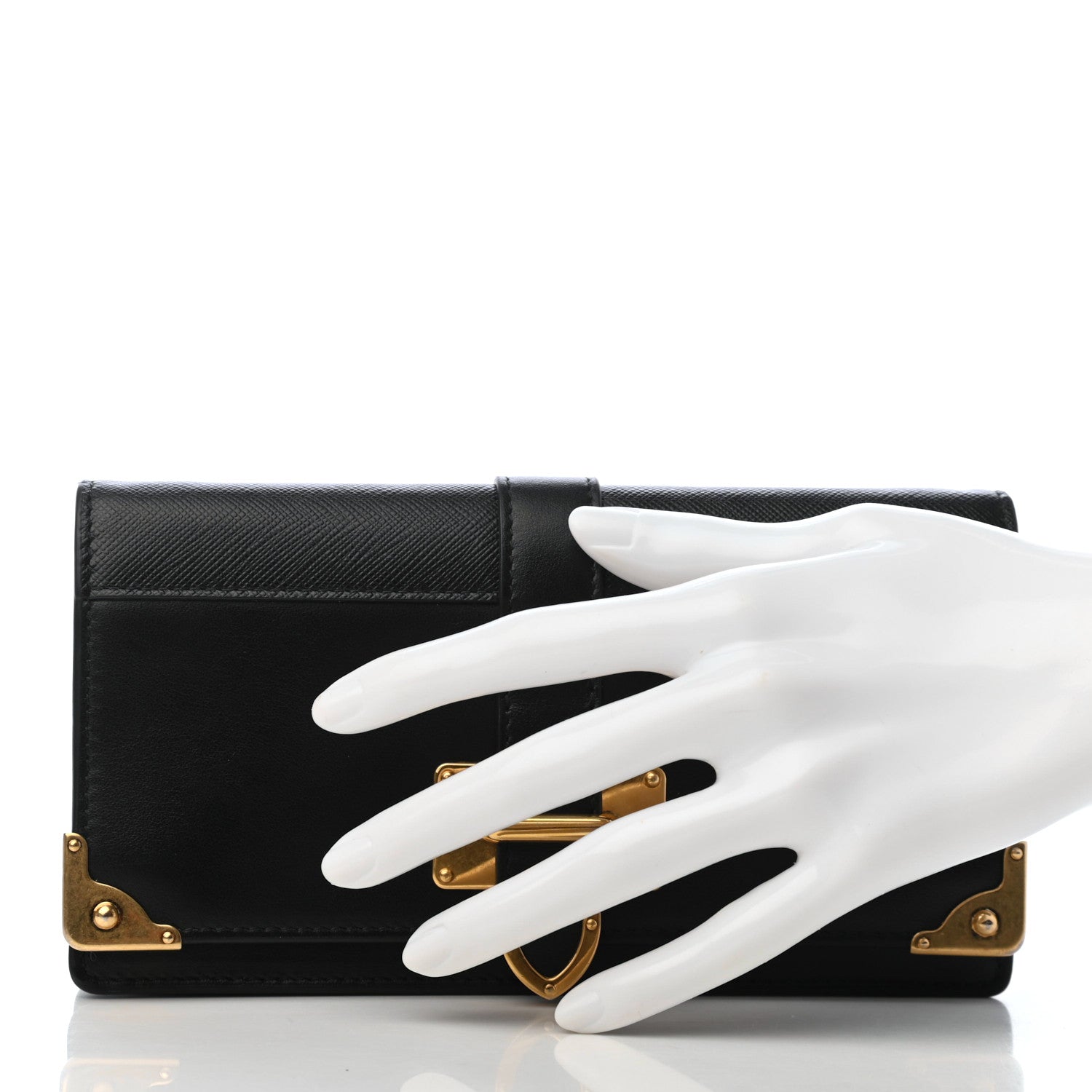Prada City Calfskin Saffiano Cahier Pochette Black 2 of 9