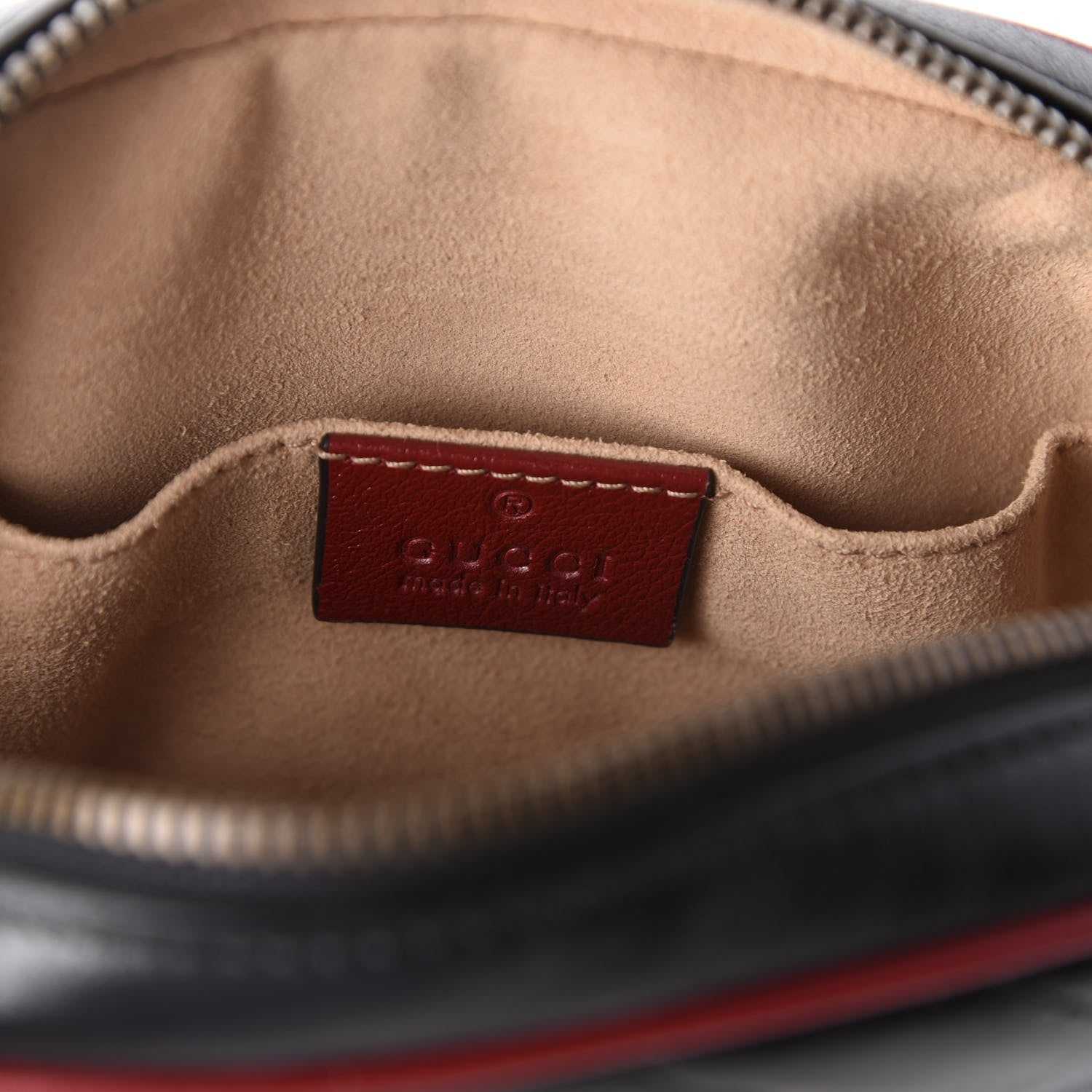 Gucci Azalea Calfskin Matelasse Diagonal Torchon GG Marmont Belt Bag 75 30 Black Romantic Cerise 5 of 8