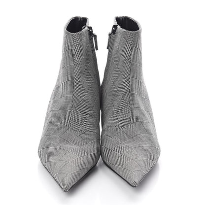 Balenciaga Wool Checked Knife Pointy Toe Boots 39 2 of 8